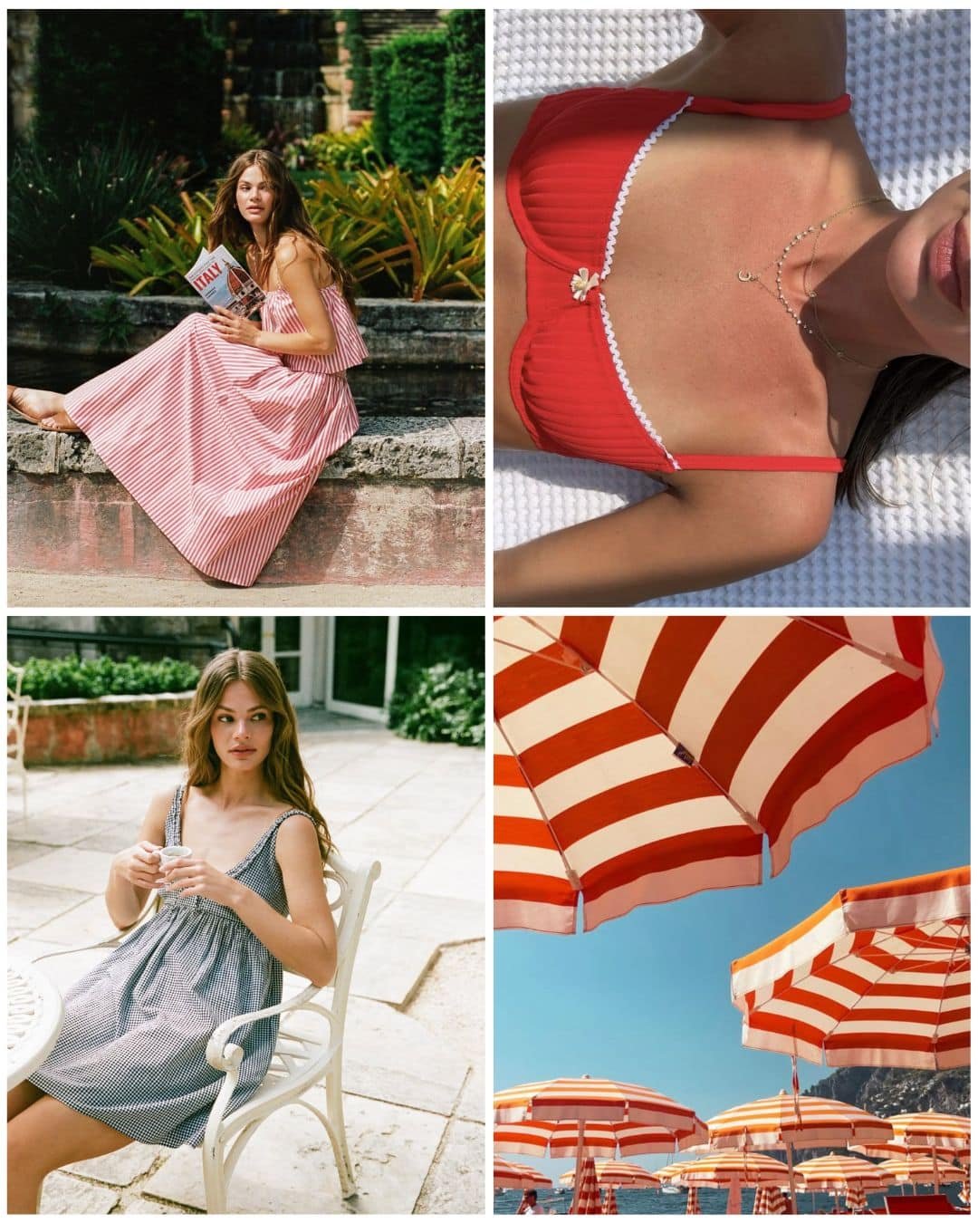 solid and striped swimwear