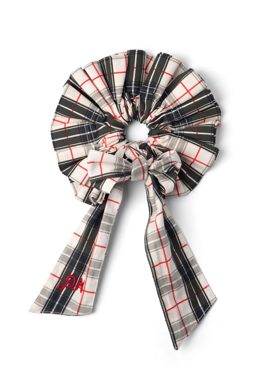 Damson Madder Garter Bun Wrap in Butter Check