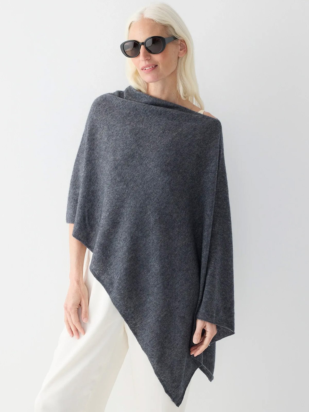 Cashmere-Wool Blend Poncho