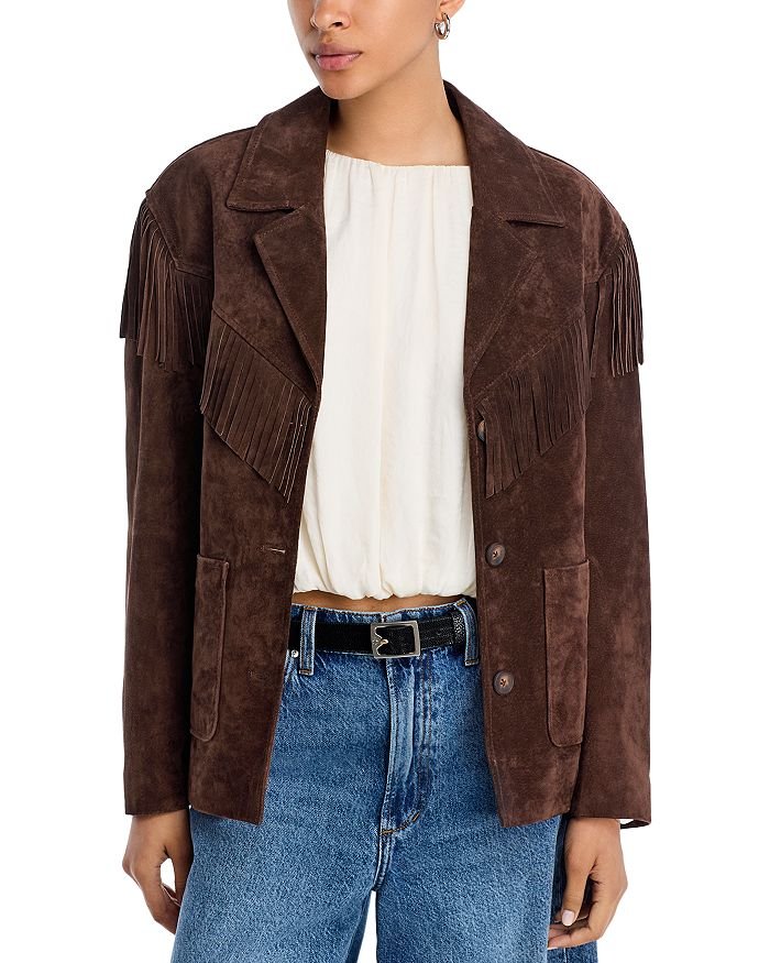 Faux Suede Fringe Jacket