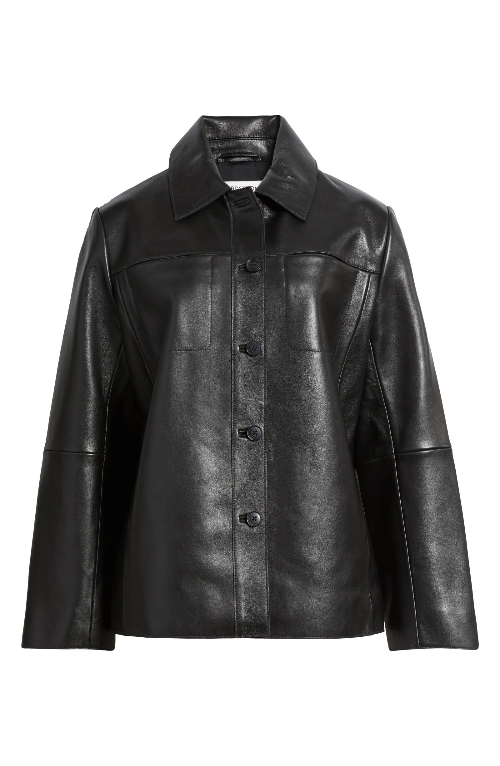 Leather Shirt Jacket