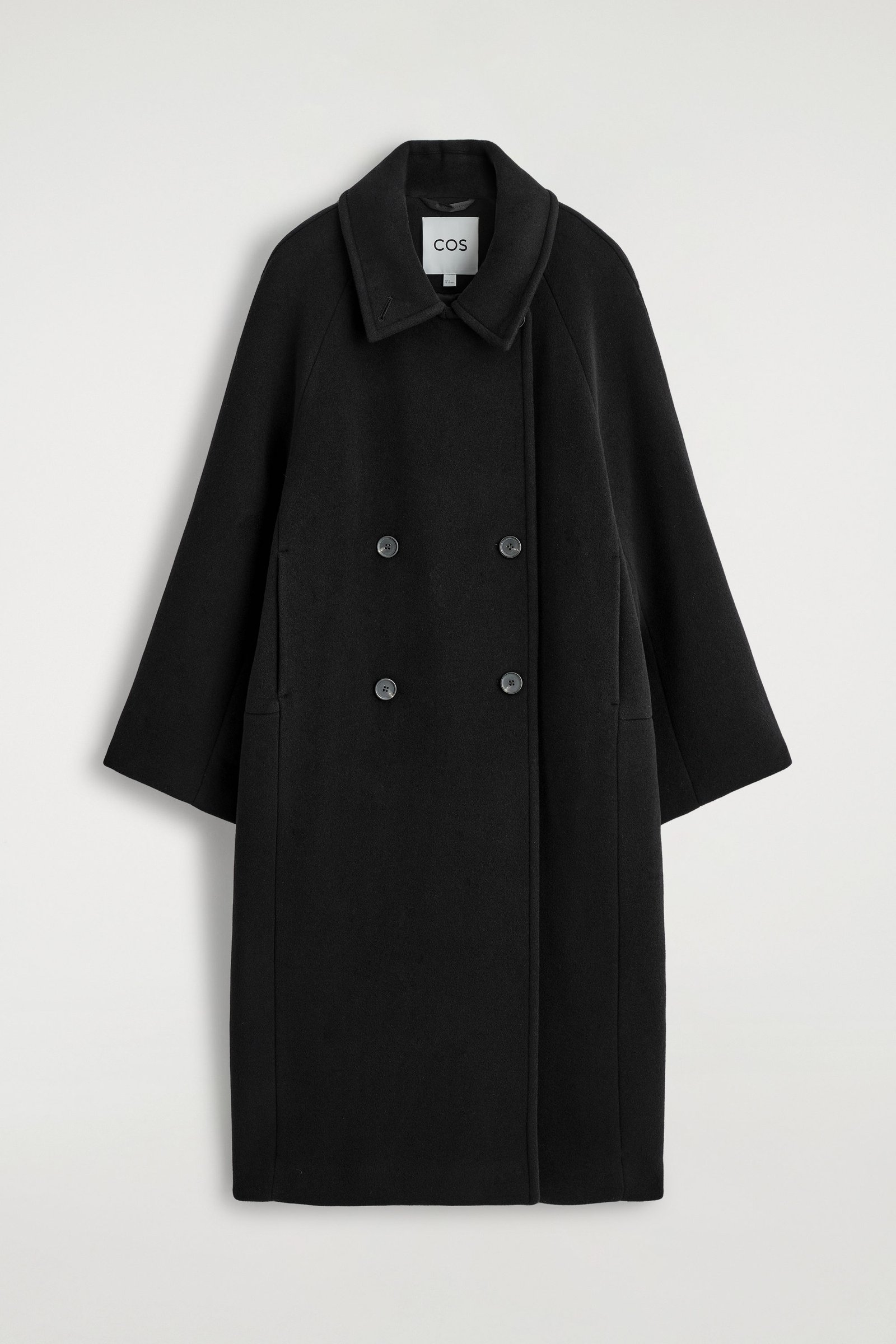 Oversized Double-Breasted Wool Long Coat