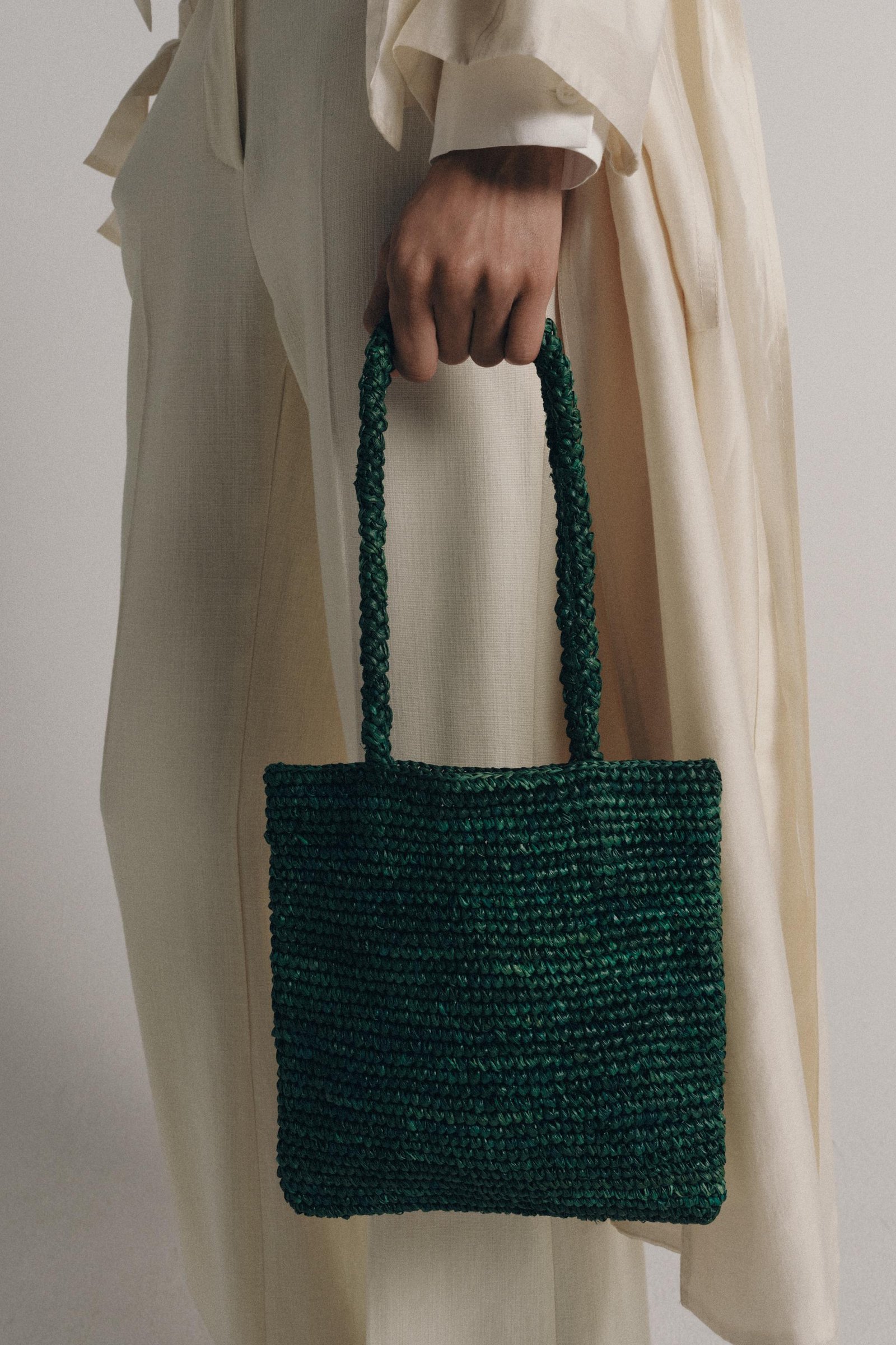 Raffia Mini Shopper Bag