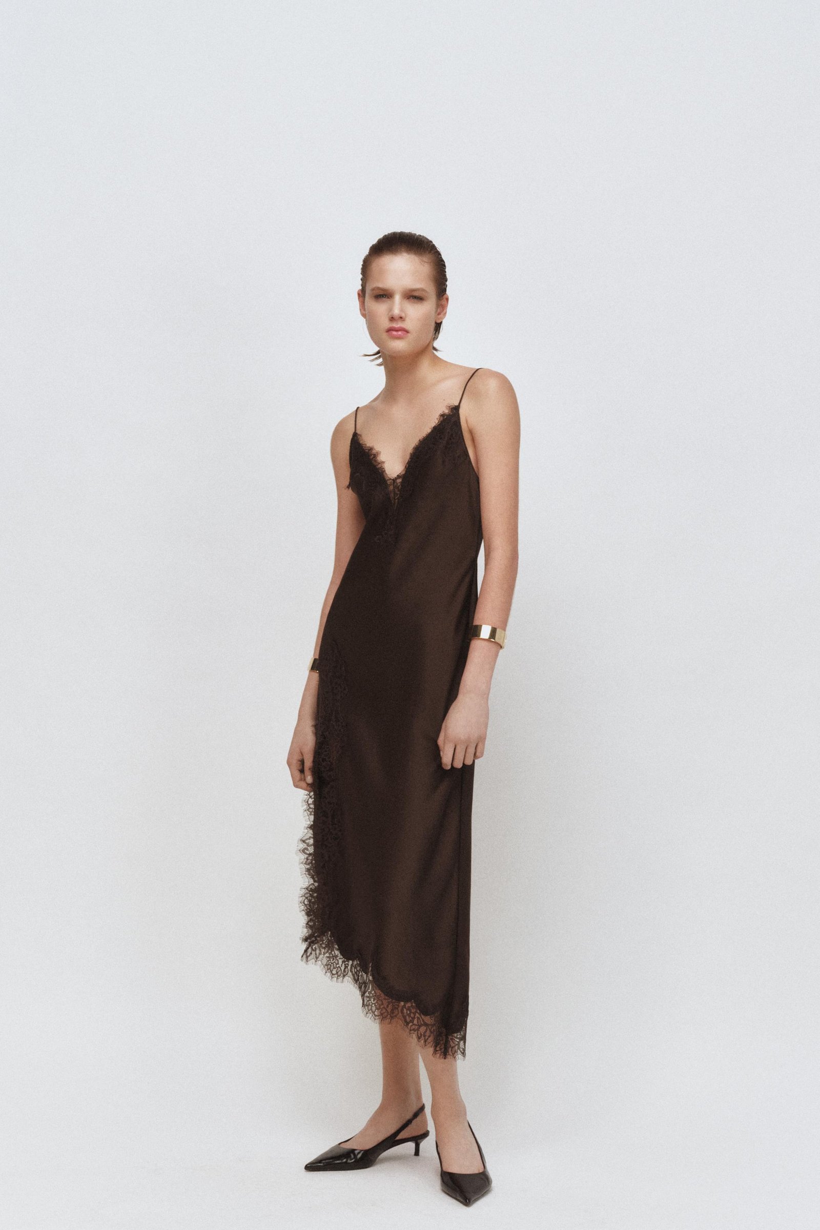 Zw Collection Satin Lace Dress