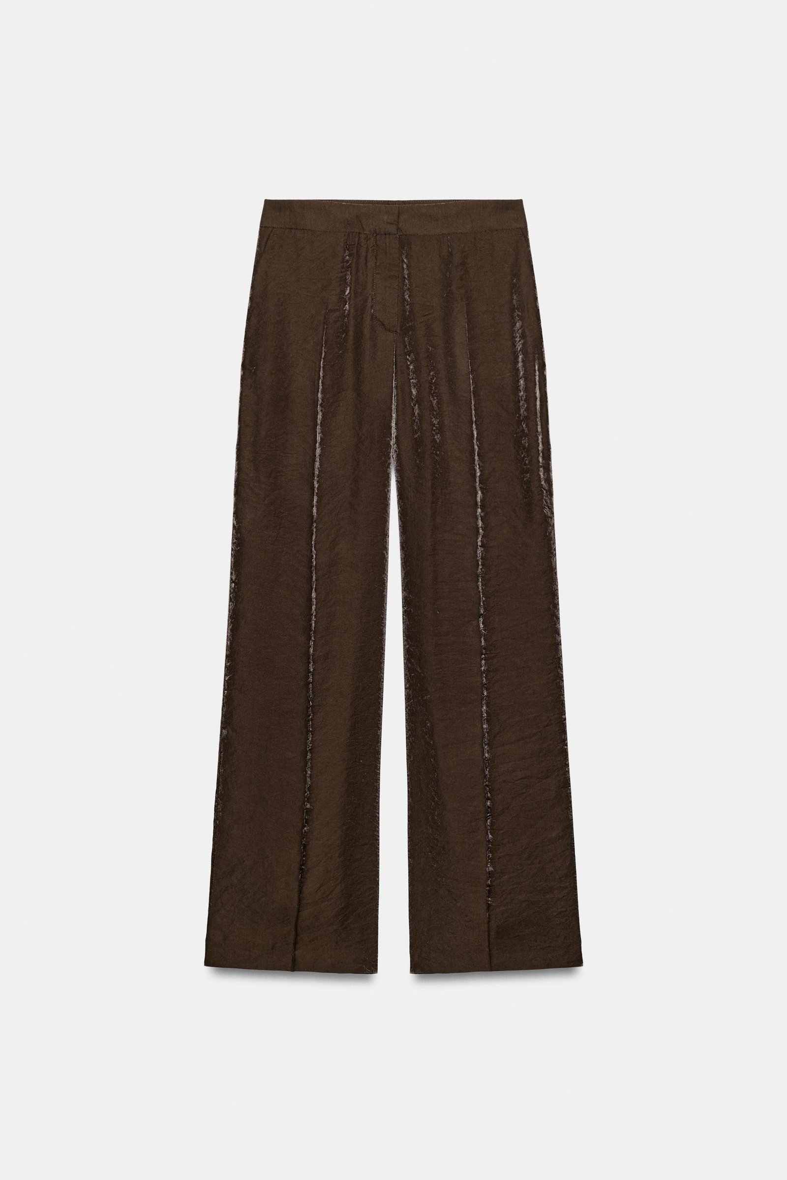 Shiny Effect Straight Pants