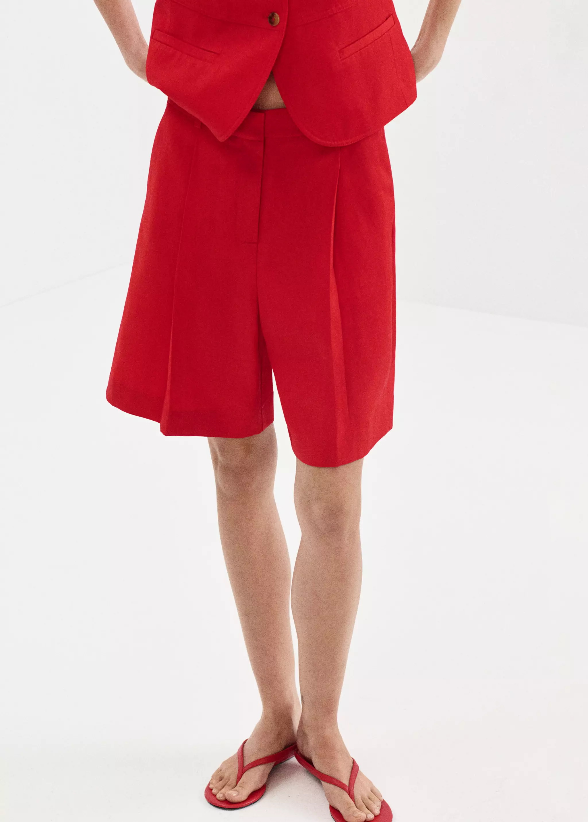Straight Mid-Rise Bermuda Shorts - Women | Mango United Kingdom