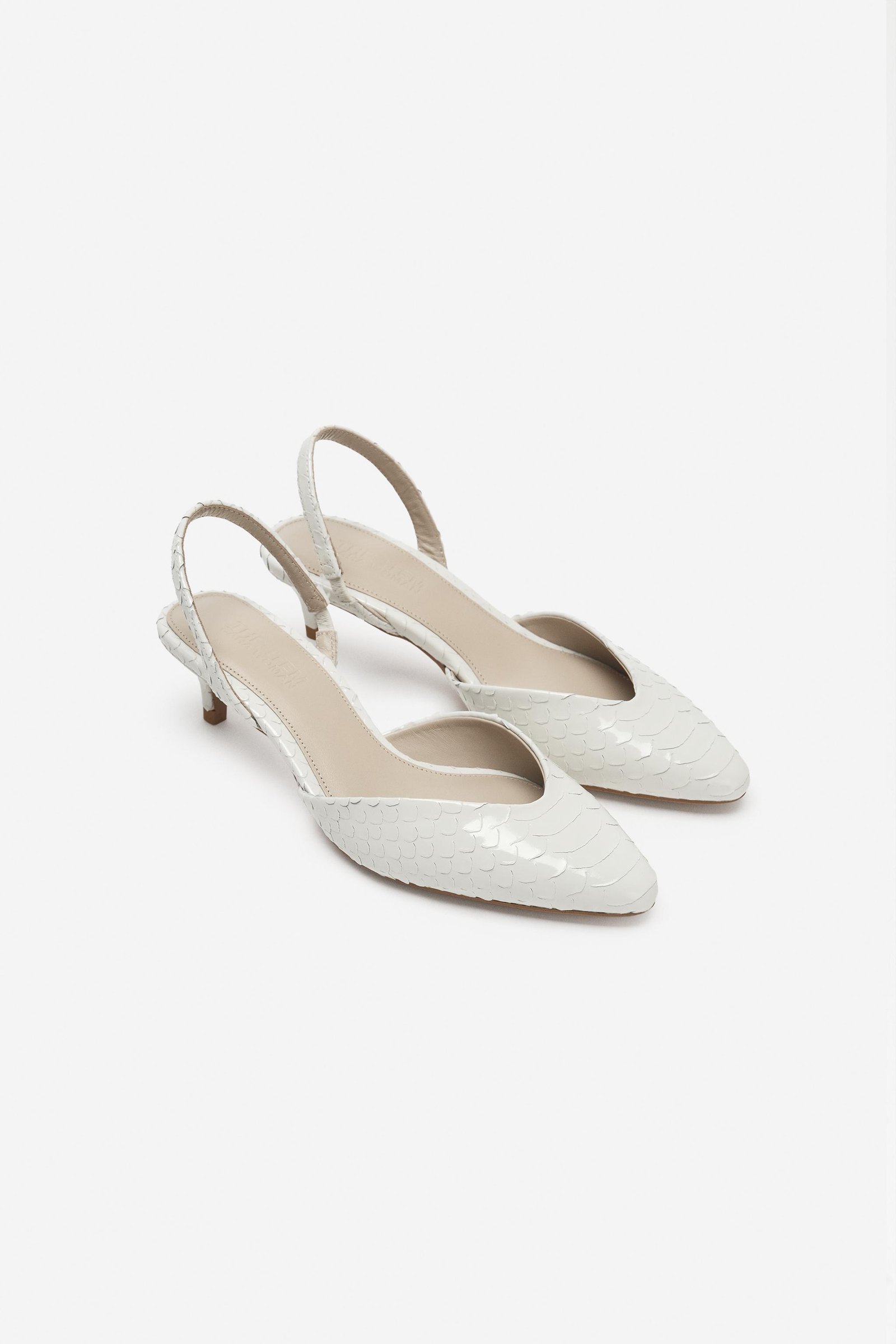 Leather Kitten Heel Shoes - the Item Zara Woman - White - 6