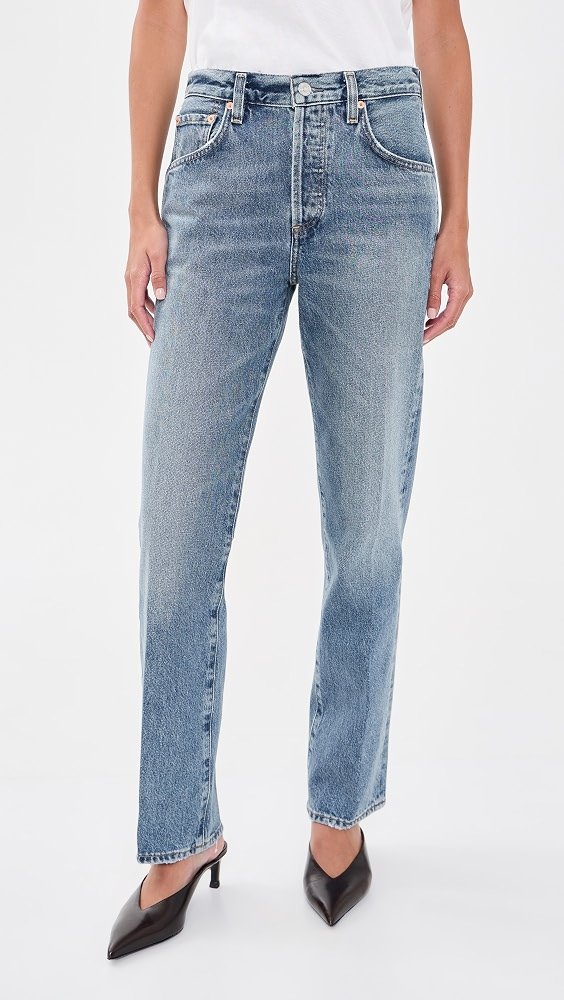 90s French Straight Jeans - Dirty Martini