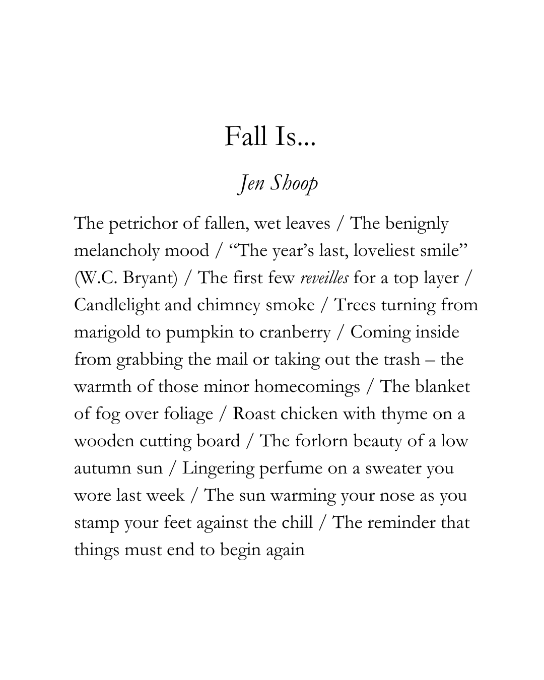 list of things to look forward to in fall